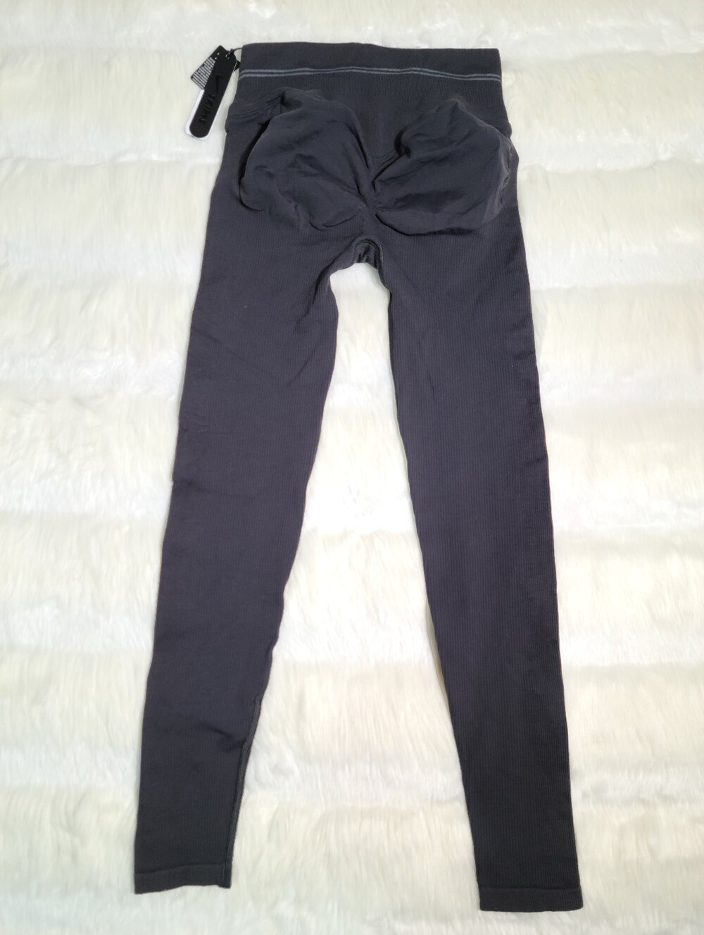Nike SKIMS Ribbed Seamless Dip Back Legging 26 Inch Obsidian Armor Small NEW